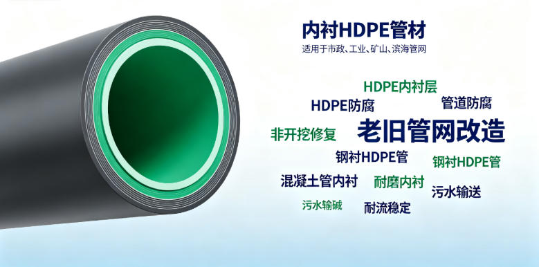 内衬HDPE管材｜非开挖修复防腐内衬管 市政老旧管网改造专用
